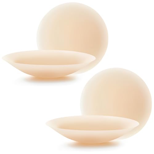 Go Braless Cakes Cover Body Grippy-not-Sticky Seamless 2 Pairs Nipple Covers Ultra-Thin Non-Adhesive Reusable Pasties, Cremefarben, Large von Bontierie