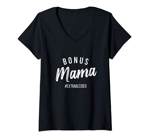 Damen Bonus Mama Shirt Muttertag Geschenk für Stiefmama T-Shirt mit V-Ausschnitt Damen Bonus Mama Shirt Muttertag Geschenk für Stiefmama T-Shirt mit V-Ausschnitt von Bonus Mama Shirt