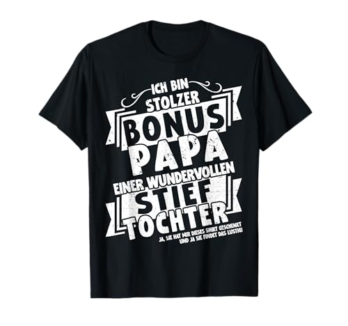 Herren Stiefvater Ich Bin Stolzer Bonus Papa Vatertag Stiefpapa T-Shirt von Bonus Papa Geschenke Vatertag & Geburtstag