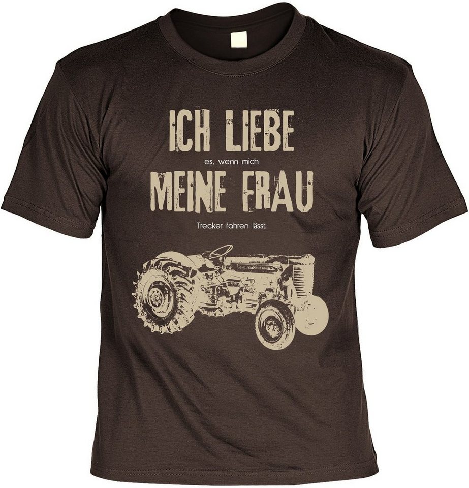 Bonvionn T-Shirt Funshirt - Ich liebe es wenn mich meine Frau Traktor fahren lässt Fun Lustig Bulldog Traktor von Bonvionn