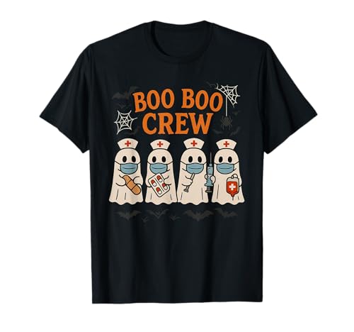 Boo Boo Crew Halloween-Peeling für Damen, niedliches Ghost Nurses T-Shirt Boo Boo Crew Halloween-Peeling für Damen, niedliches Ghost Nurses T-Shirt von Boo Boo Crew Nurse Ghost Halloween Costumes