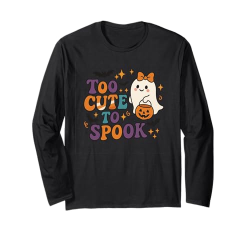 Halloween-Geistermotiv für Kinder, Too Cute to Spook Langarmshirt Halloween-Geistermotiv für Kinder, Too Cute to Spook Langarmshirt von Boo Crew