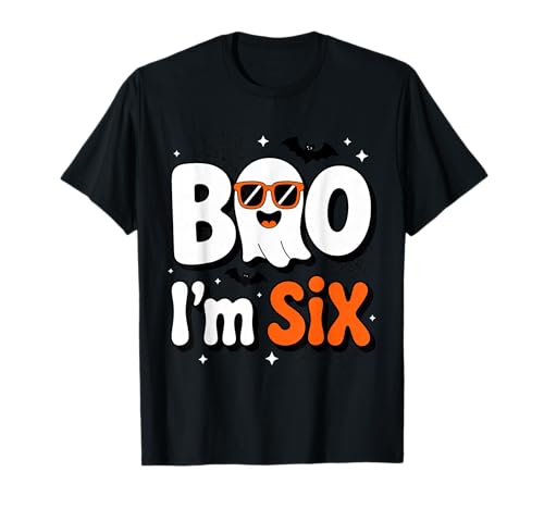 Boo I'm Six Lustiger Geist Halloween 6. Geburtstag Kleinkind Kinder T-Shirt von Boo I'm Six Funny Kids Boys Halloween 6th Birthday