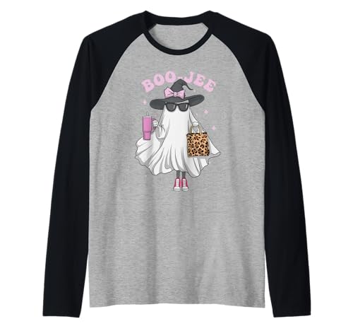 Boujee Boo JEE Süßer Geist in rosa Halloween Mädchen Raglan von Boo-Jee Ghost Halloween Kids Costume