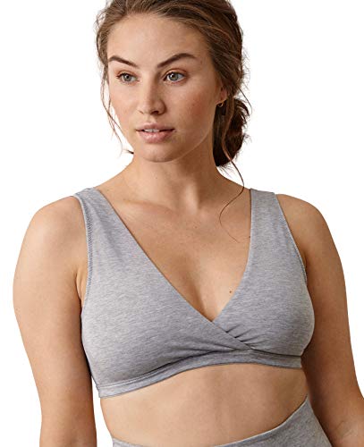Boob Damen Verstellbarer Schwangerschafts Still-BH aus nachhaltigen Fasern mit extra breitem Unterband (S, Grau) von Boob