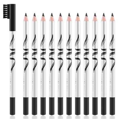 Boobeen 12er Pack Augenbrauenstifte mit weichem Pinsel 2-in-1 natürlicher wasserfester Augenbrauenstift Langanhaltendes Augenbrauen Makeup, Schwarzer Augenbrauenstift Boobeen 12er Pack Augenbrauenstifte mit weichem Pinsel 2-in-1 natürlicher wasserfester Augenbrauenstift Langanhaltendes Augenbrauen Makeup, Schwarzer Augenbrauenstift von Boobeen