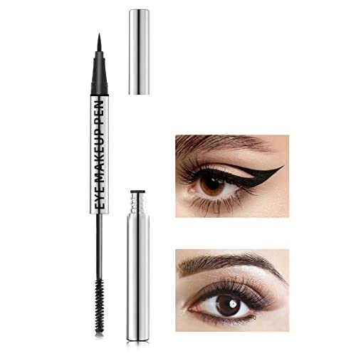 Boobeen 2 in 1 Augen-Makeup-Stift Doppelendiger Eyeliner-Stift Mascara Schwarzer Eyeliner-Stift Schnell trocknend, wasserfest und langanhaltend für einen charmanten Augenaufschlag von Boobeen