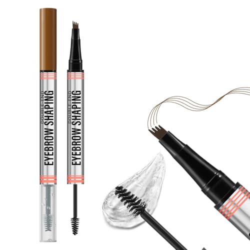 Boobeen 2-in-1 Augenbrauenstift und Clear Brow Gel, Microblading Augenbrauenstift und Clear Brow & Lash Mascara, Augenbrauenformungs- und Definitionsset für natürliches Aussehen von Boobeen