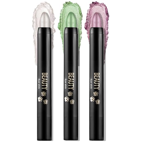 Boobeen 3PCS Lidschattenstift Creme Crayon Wasserdicht Lidschatten Aufheller Stick Schimmer Augenmake-up Stift erstellen Glitter Augen Make-up, einfach zu bedienen von Boobeen