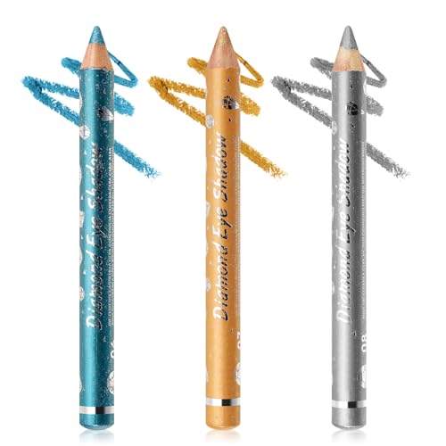 Boobeen 3Pcs Cream Eyeshadow Pencil, Glitzer Eyeshadow Crayon Stick Wasserdicht Lidschatten Aufheller Stift, Long Lasting Shimmer Eyeshadow Makeup Sparkling von Boobeen