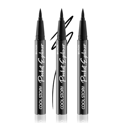 Boobeen 3pcs wasserfester flüssiger Eyeliner, schwarzer und brauner Eyeliner-Stift, langanhaltender Eyeliner mit schnell trocknender Formel für das ganztägige Augen-Makeup von Boobeen
