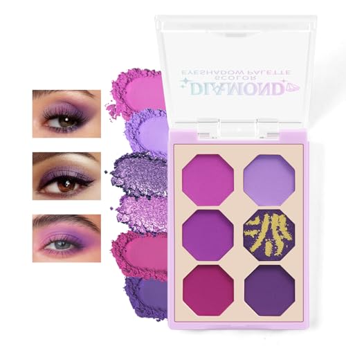 Boobeen 6 Bright Color Eyeshadow Palette, Matte & Shimmer Eyeshadow Makeup Palette für Augen-Makeup, hochpigmentierte mischbare Lidschatten kreiert atemberaubende Augen-Looks, lang anhaltend von Boobeen