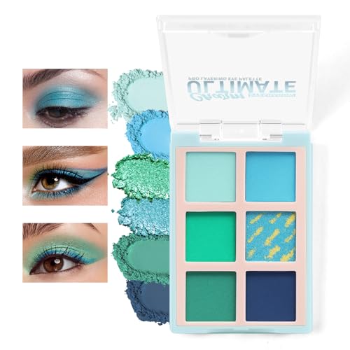 Boobeen 6 Bright Color Eyeshadow Palette, Matte & Shimmer Eyeshadow Makeup Palette für Augen-Makeup, hochpigmentierte mischbare Lidschatten kreiert atemberaubende Augen-Looks, lang anhaltend von Boobeen