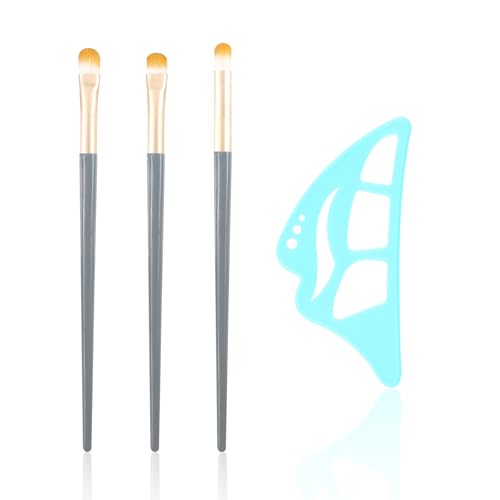 Boobeen Augen-Makeup-Hilfe, Eyeshadow Eyeliner Makeup-Schablone, wiederverwendbare Augen-Schönheits-Assistent, Silikon geflügelte Werkzeug mit 3 Pinsel, für Anfänger von Boobeen
