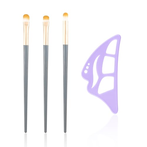 Boobeen Augen-Makeup-Hilfe, Eyeshadow Eyeliner Makeup-Schablone, wiederverwendbare Augen-Schönheits-Assistent, Silikon geflügelte Werkzeug mit 3 Pinsel, für Anfänger von Boobeen