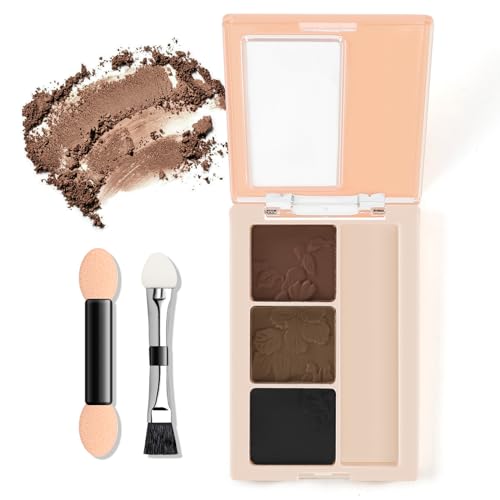 Boobeen Augenbrauenpuder Kit Drei Farben Brauen Definer, Professionelle Brauen Kontur Kit, Augenbrauen Make-up Palette für Frauen Anfänger von Boobeen