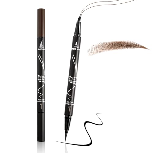 Boobeen Curved Eyebrow Pencil, 2-in-1 Augenbrauenstifte mit gebogener Spitze und präziser Bürstenspitze, wasserfest, für natürliche, haarähnliche Augenbrauen von Boobeen