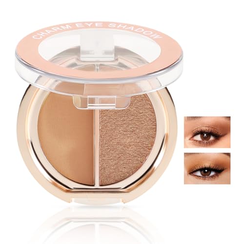 Boobeen Doppel Farbe Lidschatten Palette, Matte & Shimmer Metall Lidschatten Pulver, Farbe Lidschatten mischbar, Ultra Pigment lang anhaltende Augen Make-up Palette von Boobeen