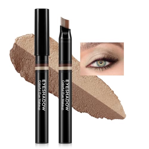 Boobeen Doppel Farben Lidschatten Stick Glitter Lidschatten Stift Wasserdicht Schimmer Lidschatten Highlighter Bleistift Creme Schatten Stick Langanhaltendes Augen Makeup von Boobeen