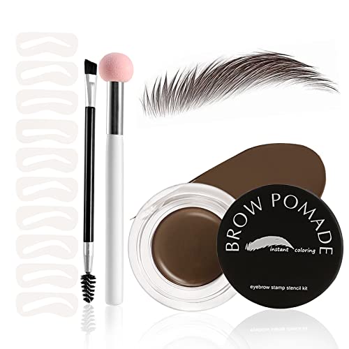 Boobeen Eyebrow Stencil Kit, Wasserfeste Augenbrauen Pomade Gel, Defines Brow Cream, Brow Stamp Shaping Kit, Augenbrauenpinsel, Augenbrauen Makeup für Frauen von Boobeen