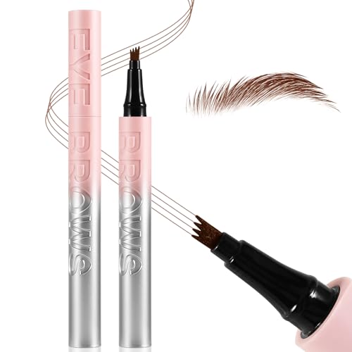 Boobeen Flüssiger Augenbrauenstift, Langanhaltender wasserfester Brauenstift mit 4-Gabel-Spitze, Microblading Brauenstift für wild aussehende Augenbrauen Makeup von Boobeen