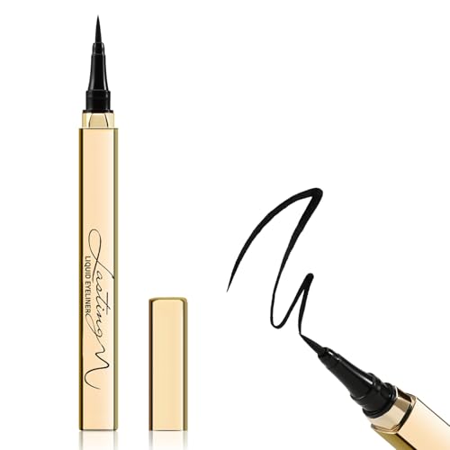 Boobeen Flüssiger Eyeliner, wasserfester Eyeliner-Stift mit Filzspitze, flüssige Tinte, um kühne Augen-Looks zu kreieren, glatter Auftrag, schwarz von Boobeen