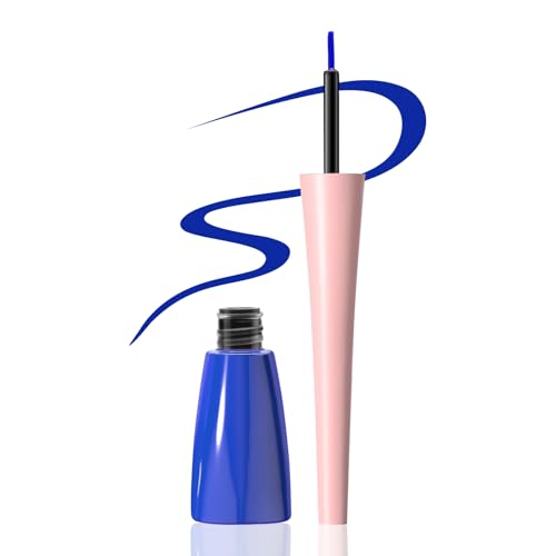 Boobeen Flüssiger Eyeliner-Stift, farbiger Eyeliner wasserfest und wischfest, Eyeliner-Tintenstift mit Präzisionsspitze für kühne Augen-Looks (Dunkelblau, 1pc) von Boobeen