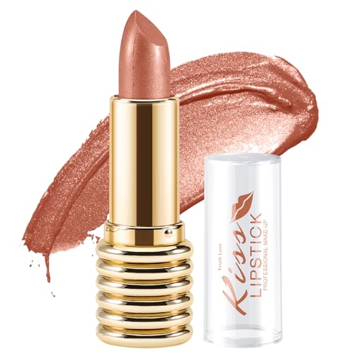 Boobeen Glitzer Lippenstift für Frauen Metallic Lip Stick Sparkling Shine Lip Makeup, Bold Smooth Lip Color High Pigment Langlebig, Creamy Lipstick Full Coverage von Boobeen