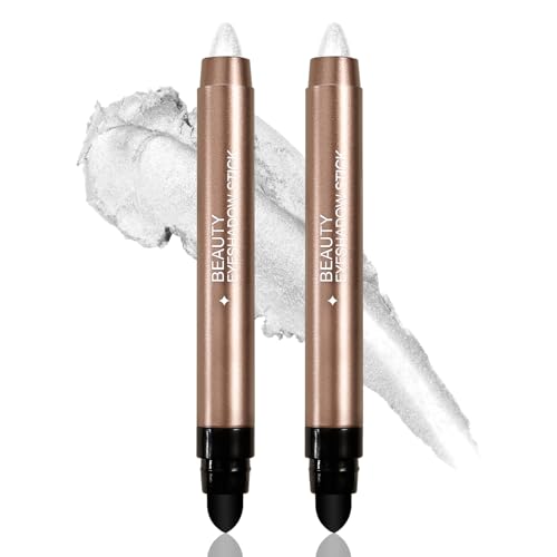 Boobeen Lidschatten-Stift-Set, Schimmernder Lidschatten-Stift, Cremiger Highlighter, Wasserfester Eyeshadow-Bleistift, 2 Stück von Boobeen