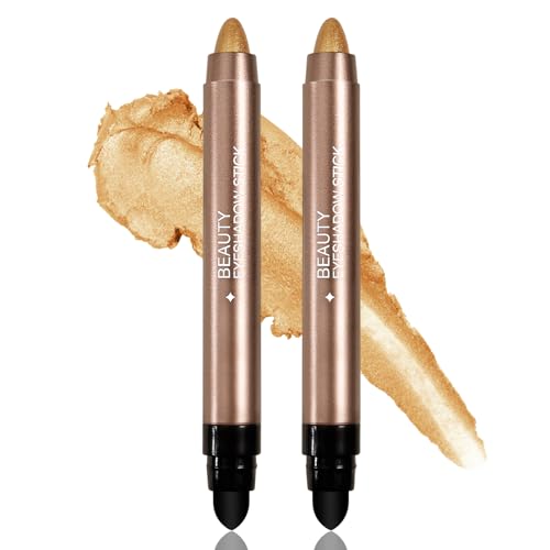Boobeen Lidschatten-Stift-Set, Schimmernder Lidschatten-Stift, Cremiger Highlighter, Wasserfester Eyeshadow-Bleistift, 2 Stück von Boobeen