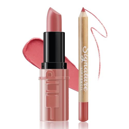 Boobeen Lip Liner & Lipstick Set, Matte Lipstick und Lip Liner Pencil für Frauen, Lip Color Sticks sorgen für ein langanhaltendes Lippen-Makeup von Boobeen