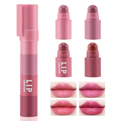 Boobeen Lippenstift Crayon Lip Gloss Makeup Dauerhafte Matte Velvet Multi-Color Lipstick Pencil, Crayon Lip Stick Set Geschenke für Mädchen und Frauen, 4 Farben von Boobeen