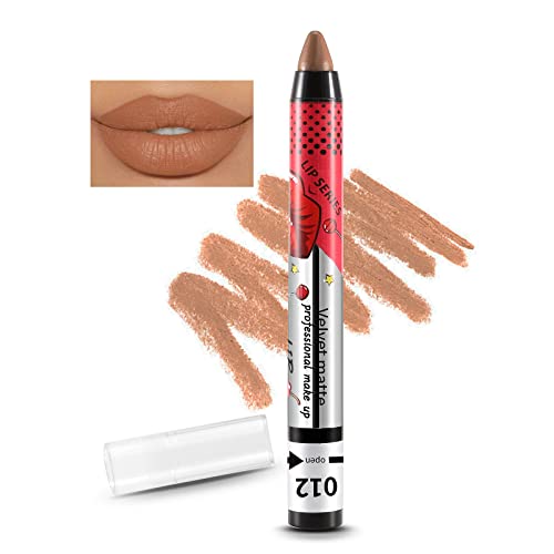 Boobeen Matte Lip Liner Pencil Nude Lip Stick Samtig Creamy Matte Lip Crayon Full Coverage Lip Stain High Pigment Waterproof No Smudge Lipstick for Women, Smooth Matte Lip Color Makeup von Boobeen