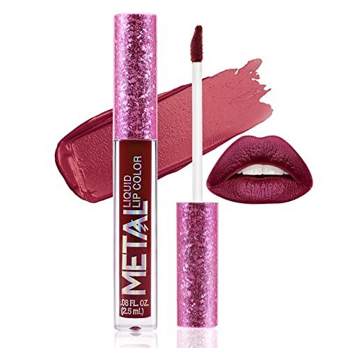 Boobeen Metallic Liquid Lipsticks Matte Lips Lipstick Pearl Glitter Lip Gloss High Pigment Long Lasting Nonstick Lip Glaze Makeup für Frauen und Mädchen von Boobeen