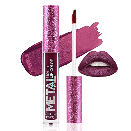 Boobeen Metallic Liquid Lipsticks Matte Lips Lipstick Pearl Glitter Lip Gloss High Pigment Long Lasting Nonstick Lip Glaze Makeup für Frauen und Mädchen von Boobeen