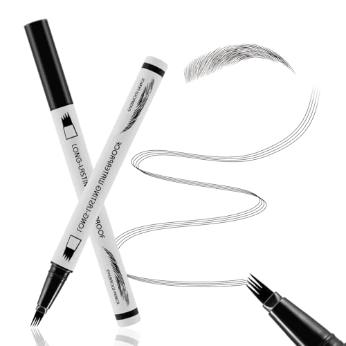Boobeen Microblading Augenbrauenstift, wasserfester Augenbrauenstift mit Mikro-Gabelspitze, für langanhaltendes Augenbrauen-Makeup, schwarz & braun von Boobeen
