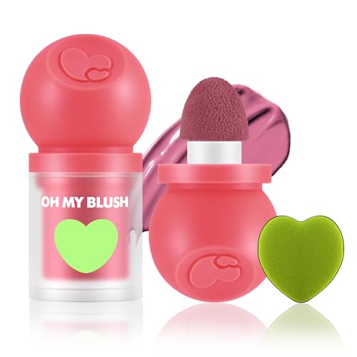 Boobeen Soft Flüssigkeit erröten Tint Wange erröten, Creme erröten Gesicht Make-up mit Kissen Applikator, Samt erröten lang anhaltende, so dass eine matte taufrischen von Boobeen