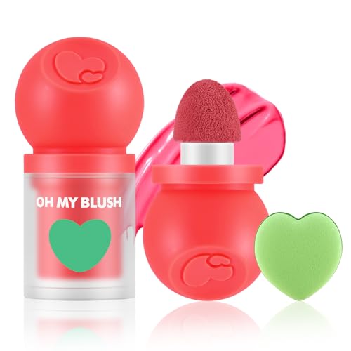 Boobeen Soft Flüssigkeit erröten Tint Wange erröten, Creme erröten Gesicht Make-up mit Kissen Applikator, Samt erröten lang anhaltende, so dass eine matte taufrischen von Boobeen