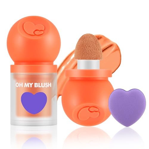 Boobeen Soft Flüssigkeit erröten Tint Wange erröten, Creme erröten Gesicht Make-up mit Kissen Applikator, Samt erröten lang anhaltende, so dass eine matte taufrischen von Boobeen
