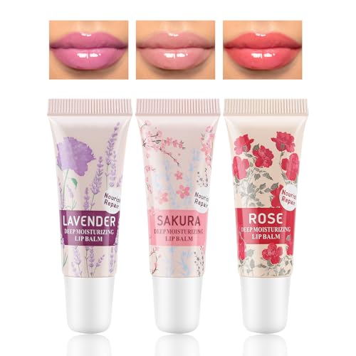 Boobeen Squeeze Lip Balm Hydrating Kit, 3 Lightweight Lip Oil Set für tiefe Befeuchtung und nähren, Lip Repair für trockene, rissige Lippen von Boobeen