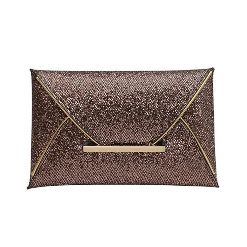 BooeDareno Abendtasche mit Umschlag für Damen, einfarbig, luxuriös, glänzend, Pailletten, Abendtasche, elegante Clutch, Clutch, Hochzeitstasche für Damen, hellbraun, Einheitsgröße BooeDareno Abendtasche mit Umschlag für Damen, einfarbig, luxuriös, glänzend, Pailletten, Abendtasche, elegante Clutch, Clutch, Hochzeitstasche für Damen, hellbraun, Einheitsgröße von BooeDareno
