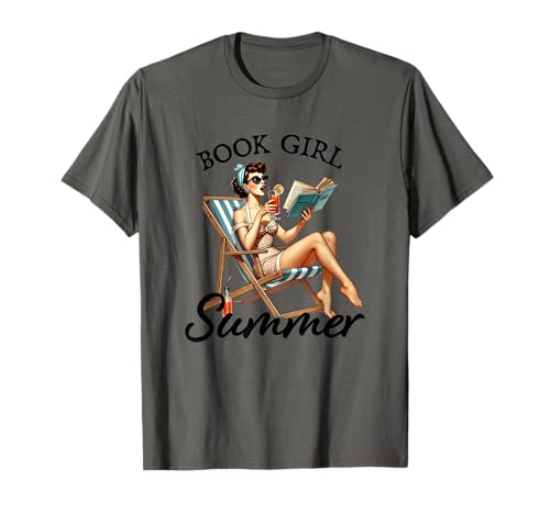 Book Girl Summer Bücher Sommer Lesen Frau Pin Up T-Shirt von Book Girl Summer Bücher Sommer Lesen Frau Pin Up