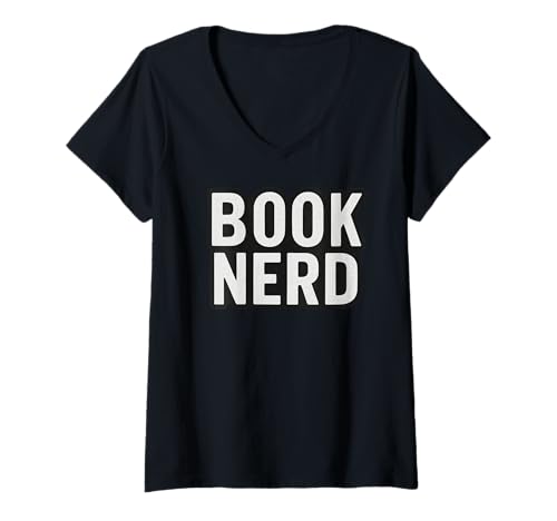 Damen Buch Nerd T-Shirt mit V-Ausschnitt Damen Buch Nerd T-Shirt mit V-Ausschnitt von Book Lover Design Co.