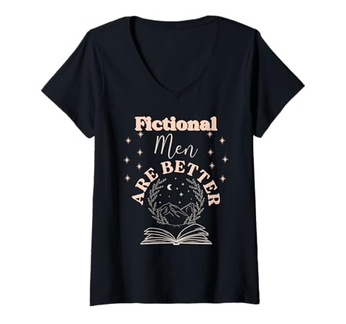 Damen Fiktive Bücher für Männer, Merch, Liebesromane, Würzige Märchen T-Shirt mit V-Ausschnitt von Book Lover Gifts Women