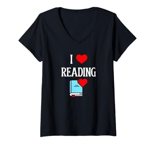 Damen Ich Liebe es zu lesen Ich Liebe es zu lesen, Bibliothekar, Bücherwurm, Buchliebhaber T-Shirt mit V-Ausschnitt Damen Ich Liebe es zu lesen Ich Liebe es zu lesen, Bibliothekar, Bücherwurm, Buchliebhaber T-Shirt mit V-Ausschnitt von Book Lover I Love Reading Literature Teacher Co