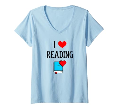 Damen Ich Liebe es zu lesen Ich Liebe es zu lesen, Bibliothekar, Bücherwurm, Buchliebhaber T-Shirt mit V-Ausschnitt Damen Ich Liebe es zu lesen Ich Liebe es zu lesen, Bibliothekar, Bücherwurm, Buchliebhaber T-Shirt mit V-Ausschnitt von Book Lover I Love Reading Literature Teacher Co