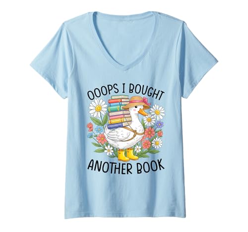 Damen Ups, ich Habe noch EIN Buch gekauft Goose T-Shirt mit V-Ausschnitt Damen Ups, ich Habe noch EIN Buch gekauft Goose T-Shirt mit V-Ausschnitt von Book Lover Phiz
