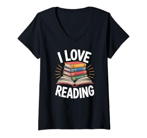 Damen Ich Liebe es, Bücherliebhaber zu lesen T-Shirt mit V-Ausschnitt Damen Ich Liebe es, Bücherliebhaber zu lesen T-Shirt mit V-Ausschnitt von Book Lovers Reading Enthusiasts