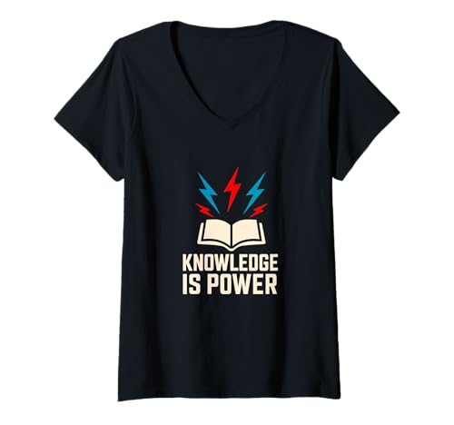 Damen Lustiges Lesebuch Power Energie Humor T-Shirt mit V-Ausschnitt Damen Lustiges Lesebuch Power Energie Humor T-Shirt mit V-Ausschnitt von Book Power Reading Humor Lifestyle Apparel Co.