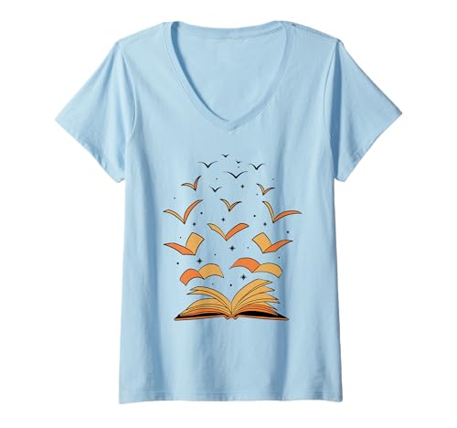 Damen Bücher sind Träume gegeben, die Flügel geschenkt haben – begeisterte Leser Bücherwürmer Bookish T-Shirt mit V-Ausschnitt Damen Bücher sind Träume gegeben, die Flügel geschenkt haben – begeisterte Leser Bücherwürmer Bookish T-Shirt mit V-Ausschnitt von Book Readers Reading Lovers Gift